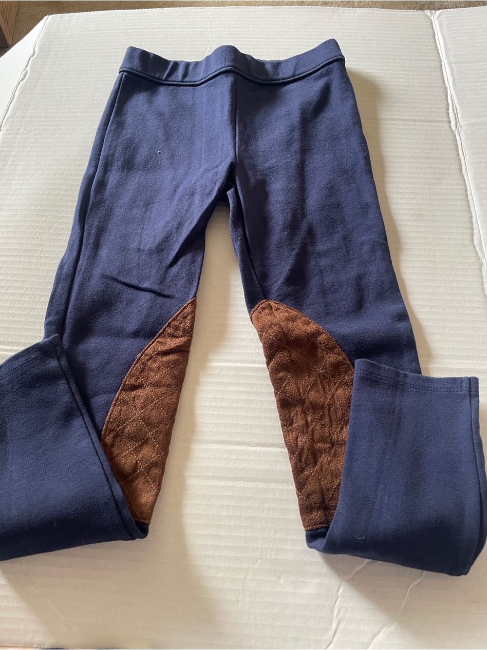 Janie and Jack Navy kids Leggings with Brown Fabric Knee Patches